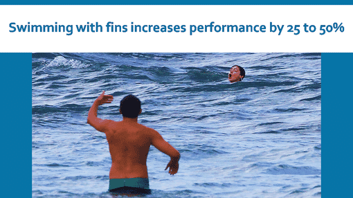 Swim fins help swimmers