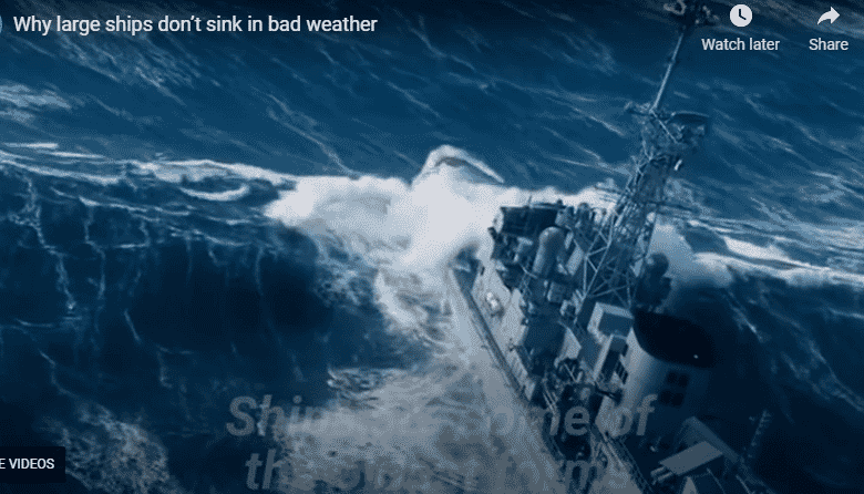 Why large ships don't sink in bad weather