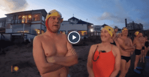 SF Bay swimmers in winter