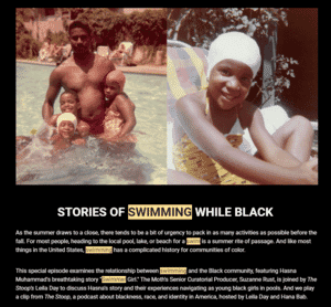 Family photos from The Moth on stories of swimming