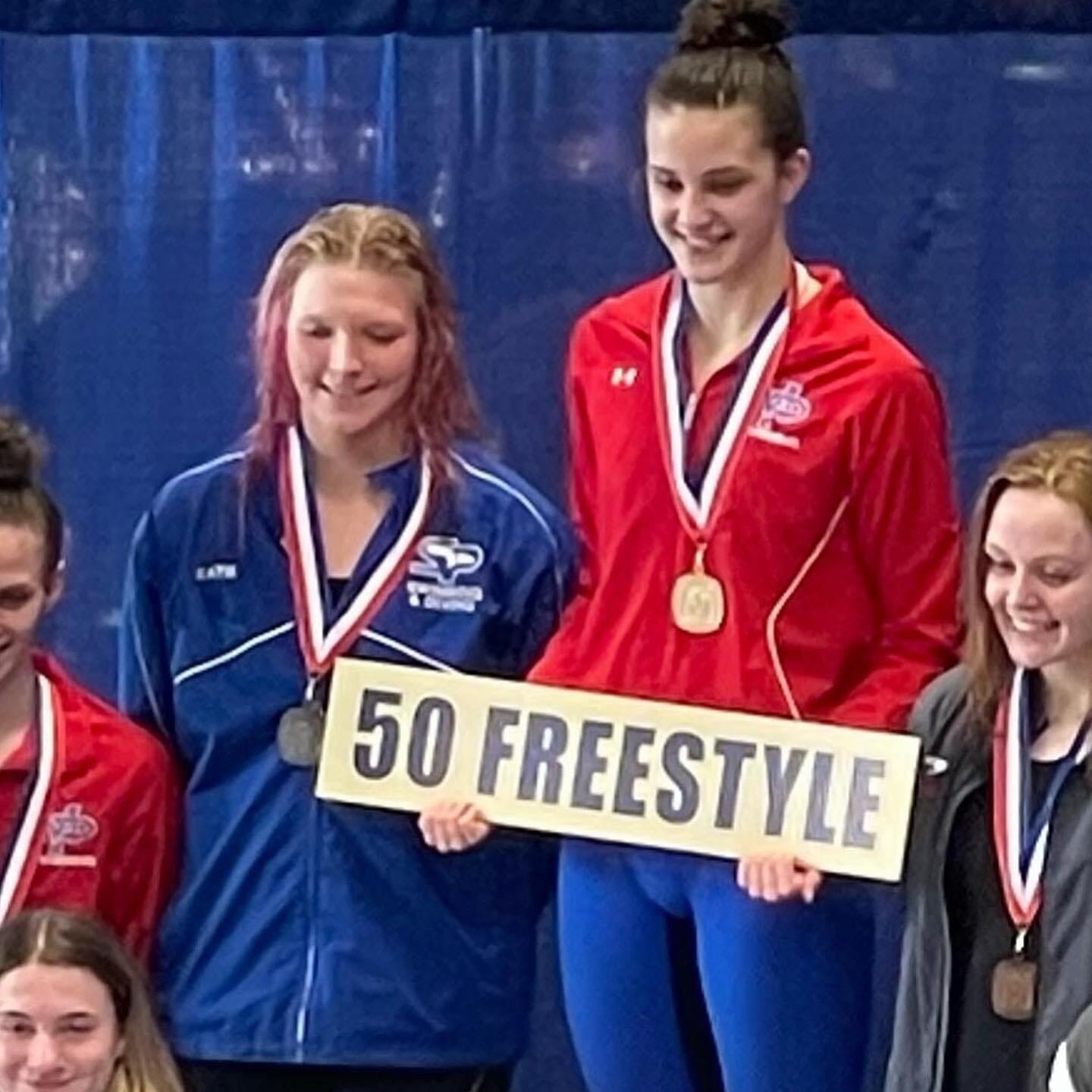 Podium of 50 free, Lilly King of Mt. Pleasant