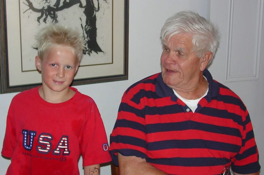 Grant and grandfather, Pop Pop, Leo Rauterkus
